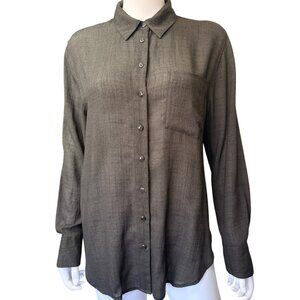Free People That's A Wrap Tunic Womens S/P Brown Button Down